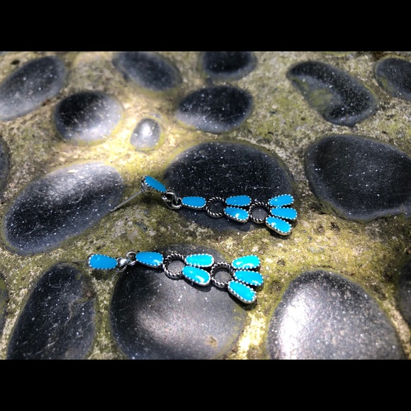 Native American Turquoise Dangle Earrings - Picture 5 of 14